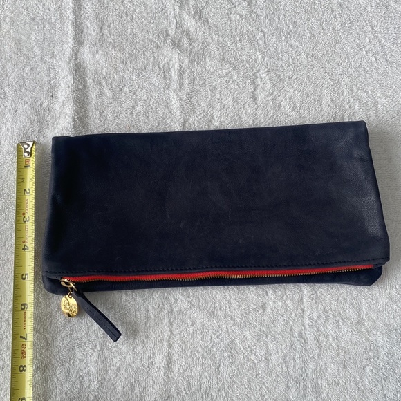 CLARE V. Navy blue suede clutch preloved! - Picture 5 of 6